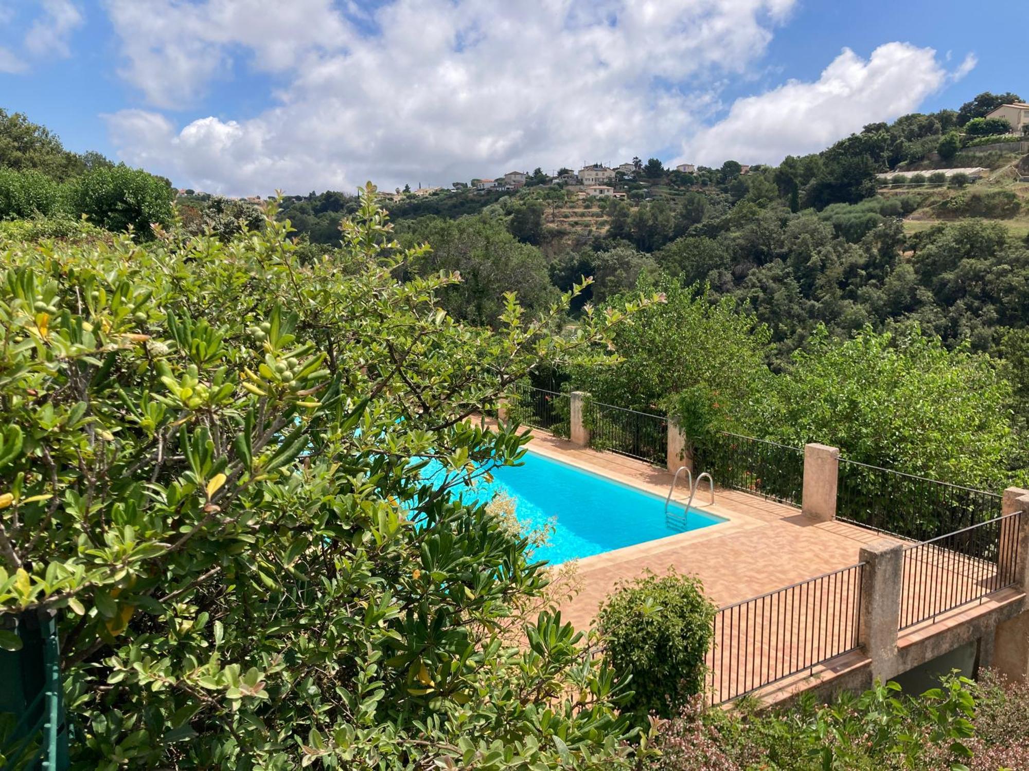 T2 Traversant Avec Une Grande Terrasse Et Piscine Cagnes-sur-Mer Dış mekan fotoğraf